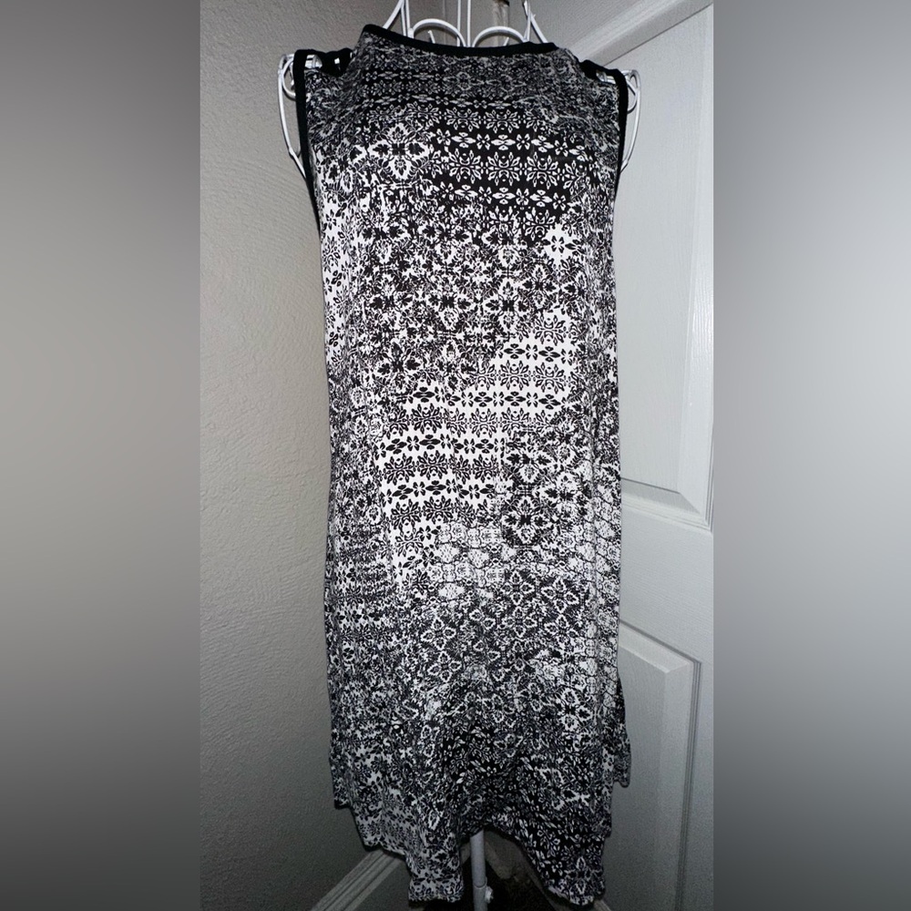 Y2K Chic Black and White Patterned Mini Sleeveless Dress - With Tags!